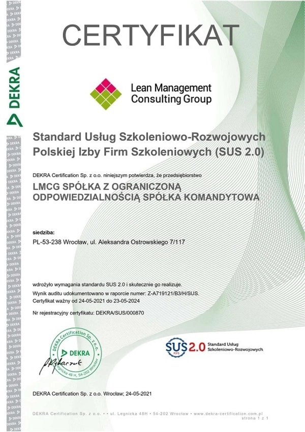 Standard Usług Szkoleniowo-Rozwojowych Polskiej Izby Firm Szkoleniowych (SUS 2.0)